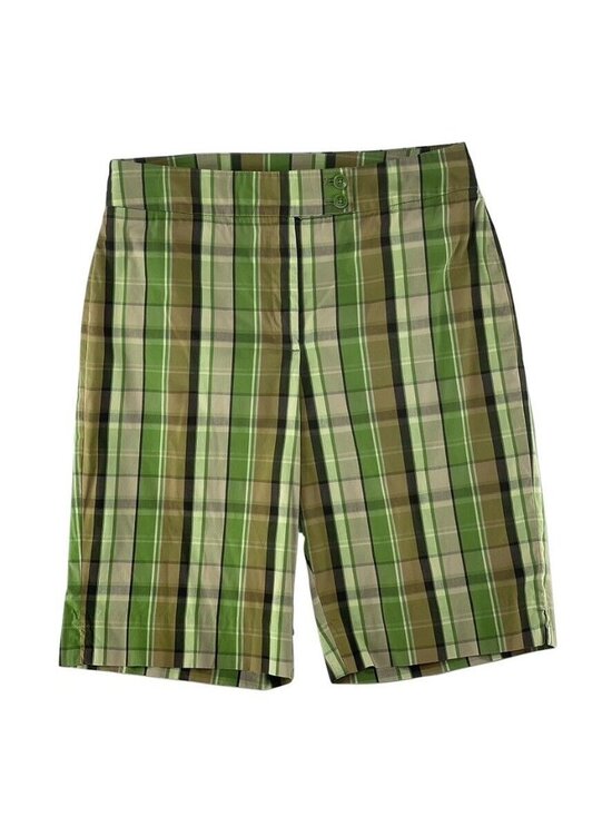 Jones New York Pants - Jones New York Signature Womens Green Plaid Bermuda Shorts Size 10